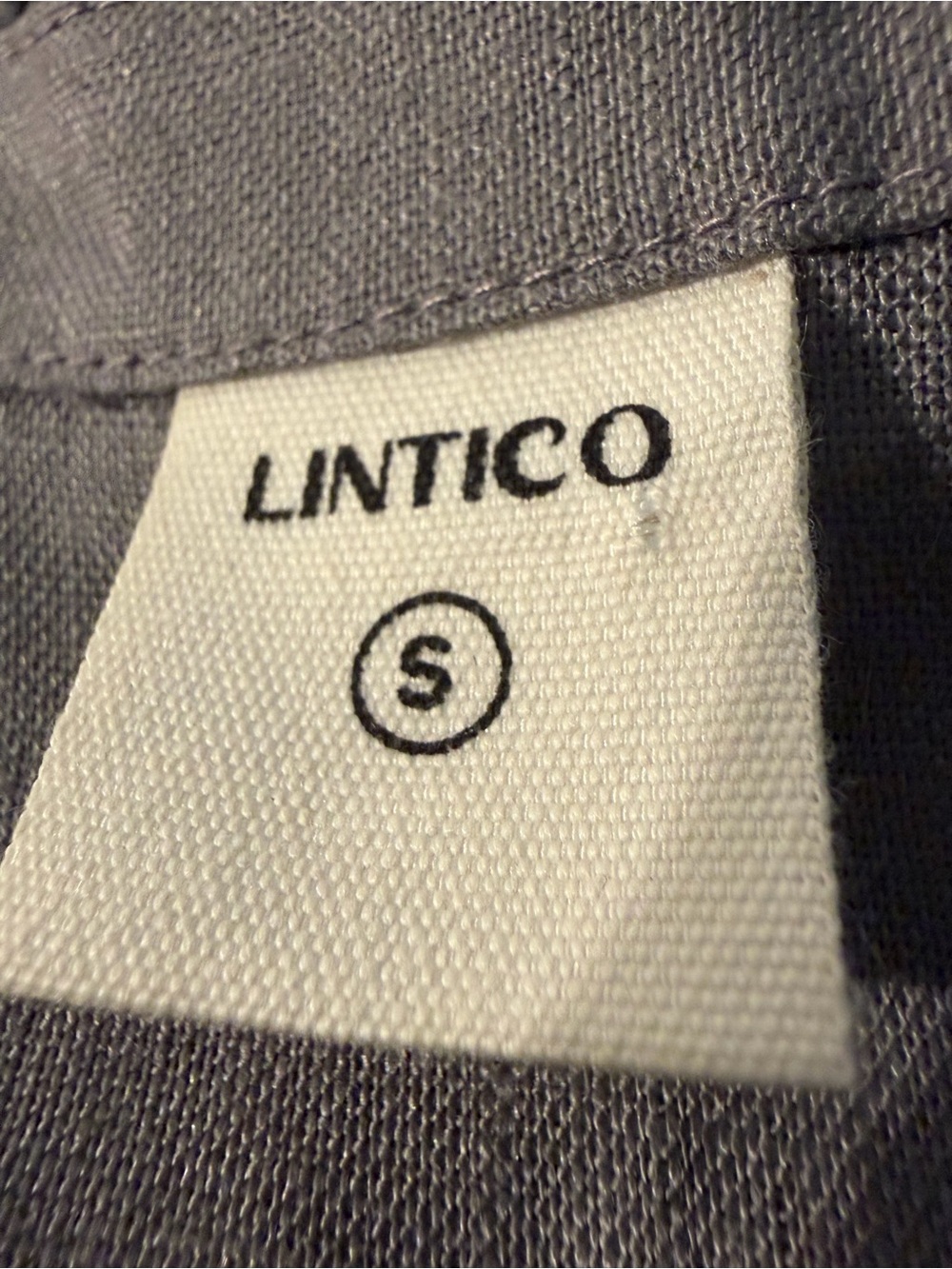 LINTICO Relaxed Short-Sleeve Gray Midi Dress size small 100% linen - Picture 7 of 9